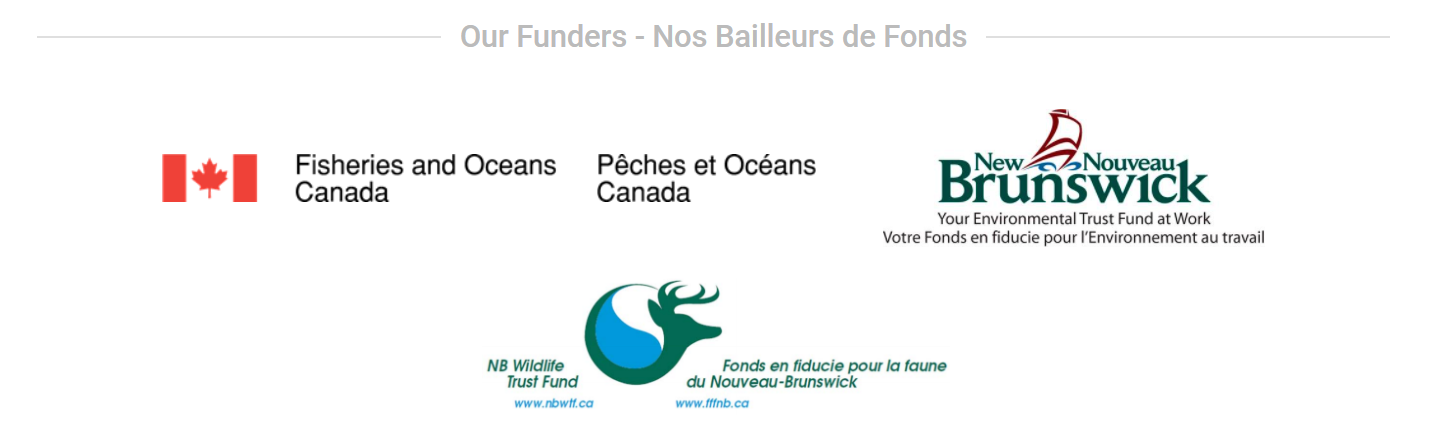 bailleurs de fonds: Peches et Oceans Canada, NB Fonds en fiducie pour l&rsquo;Environnement, NB Fonds en fiducie pour la faune